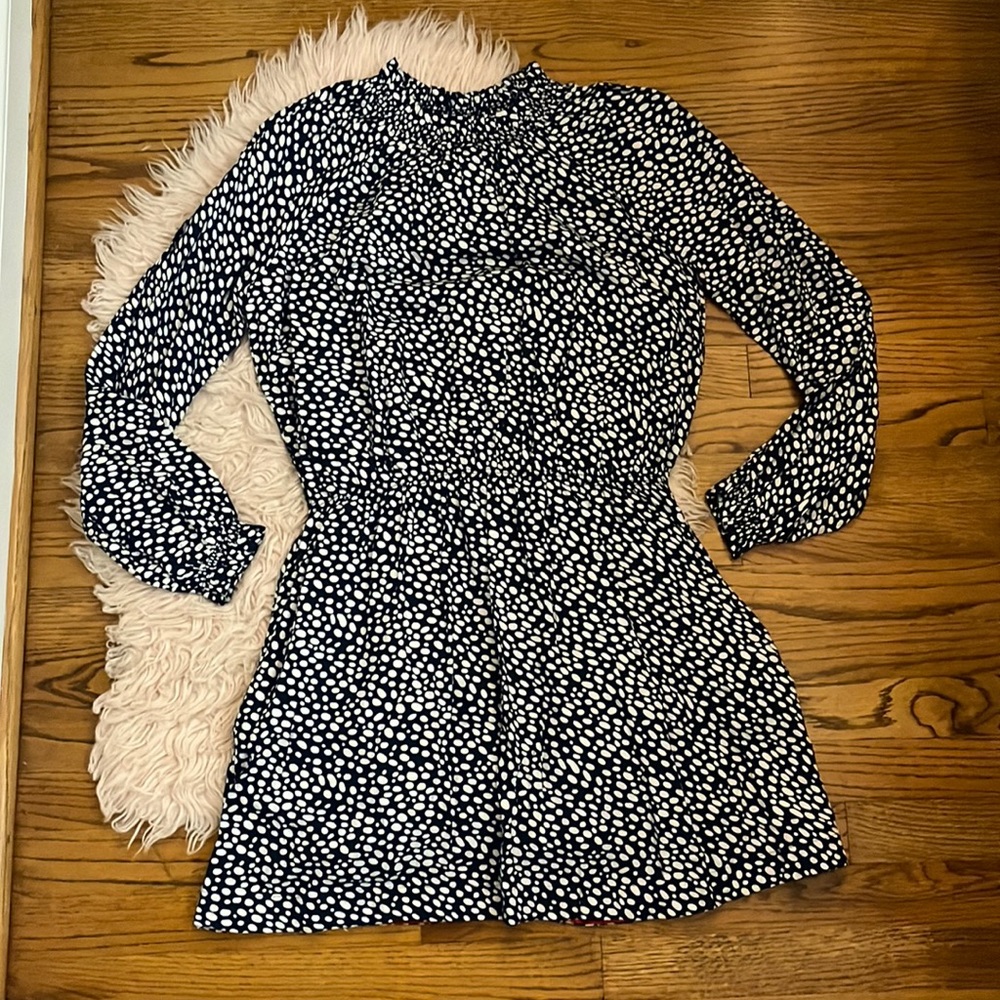 Boden navy polka dot mini dress girls